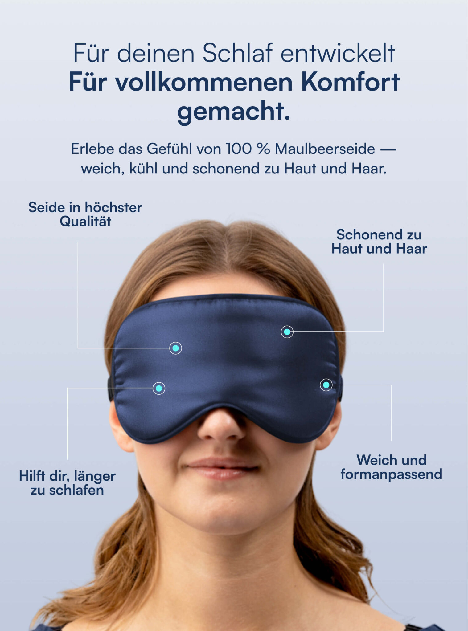 Seidenschlafmaske aus 100 % Maulbeerseide