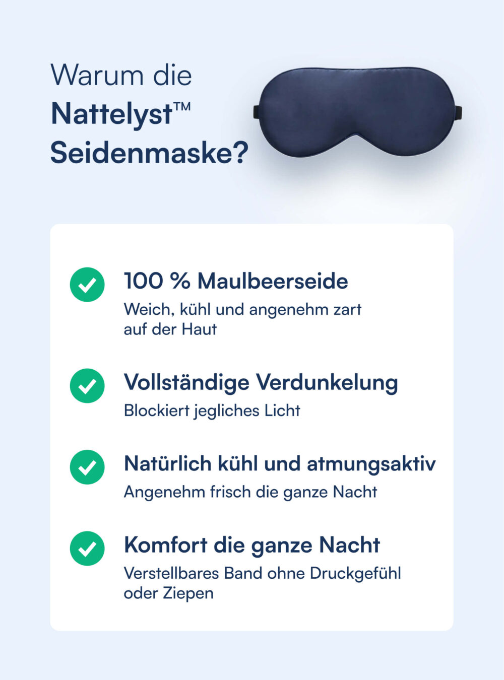 Seiden-Schlafmaske (100% Maulbeer-Seide)