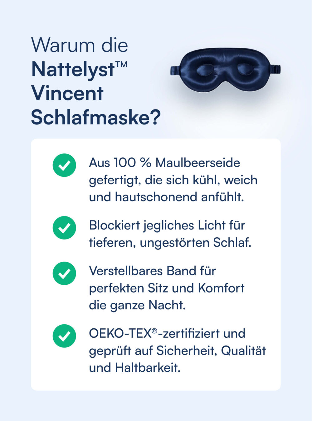 Vincent Schlafmaske (100% Maulbeer-Seide)
