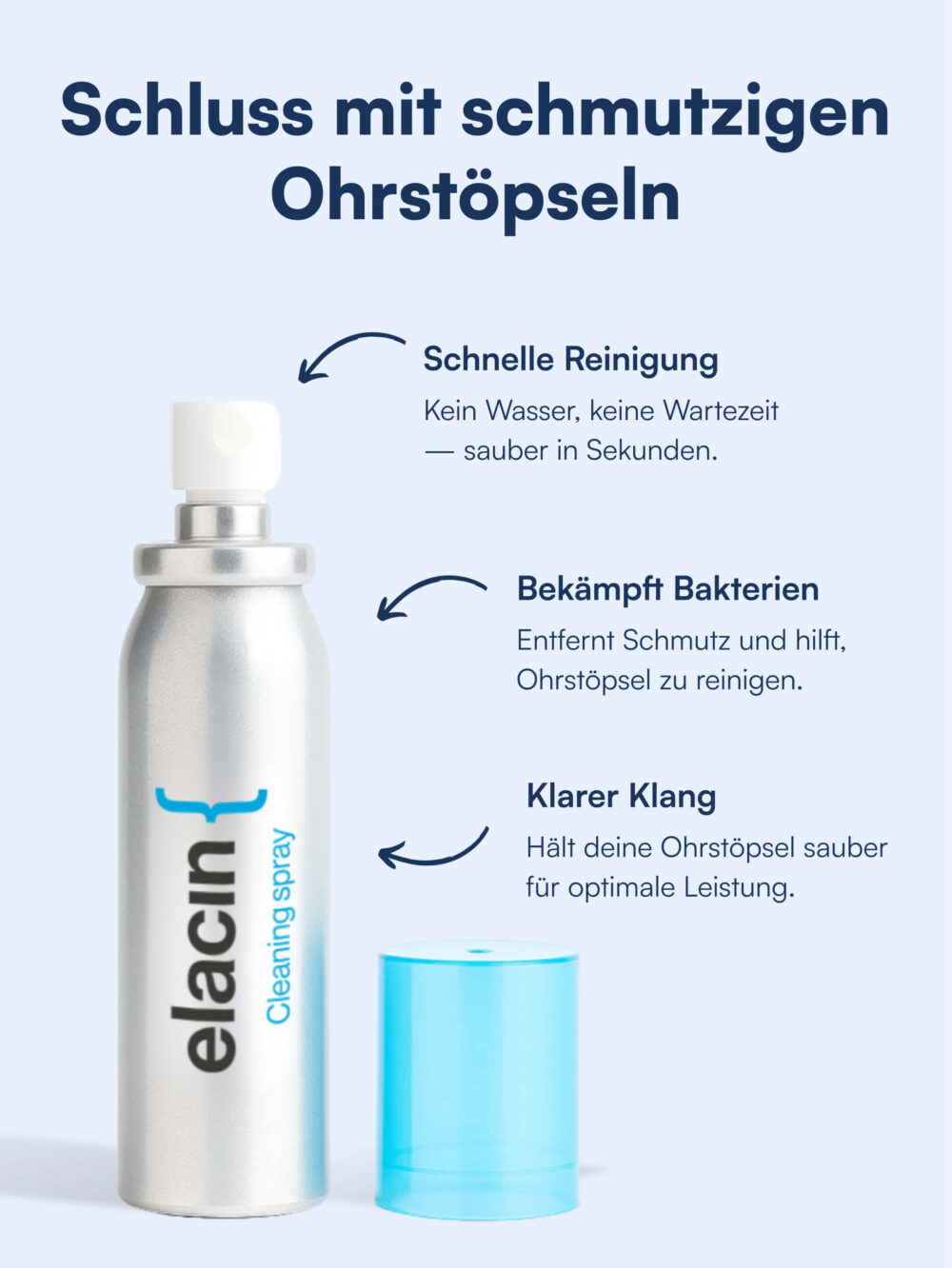 Reinigungsspray für Ohrstöpsel