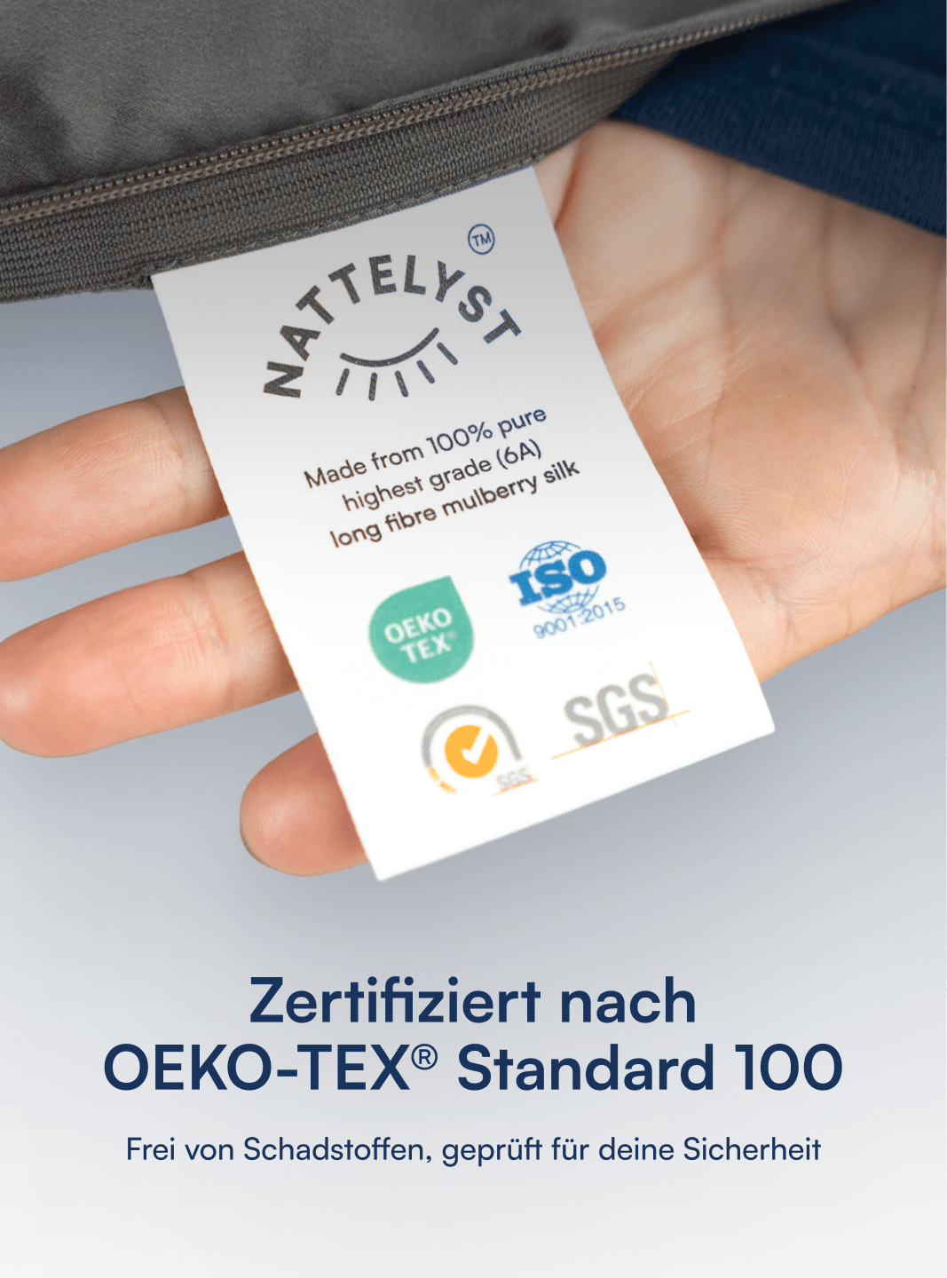 Kissenbezug aus 100 % Maulbeerseide (OEKO-TEX) Weiß