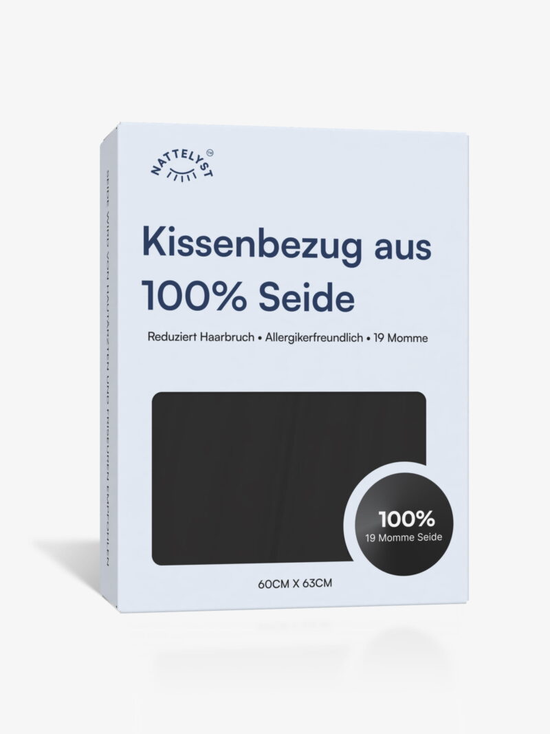 100% Maulbeer-Seide Kissenbezug (OEKO-TEX) Schwarz