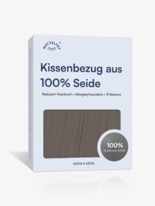 Kissenbezug aus 100 % Maulbeerseide (OEKO-TEX), Dunkelgrau