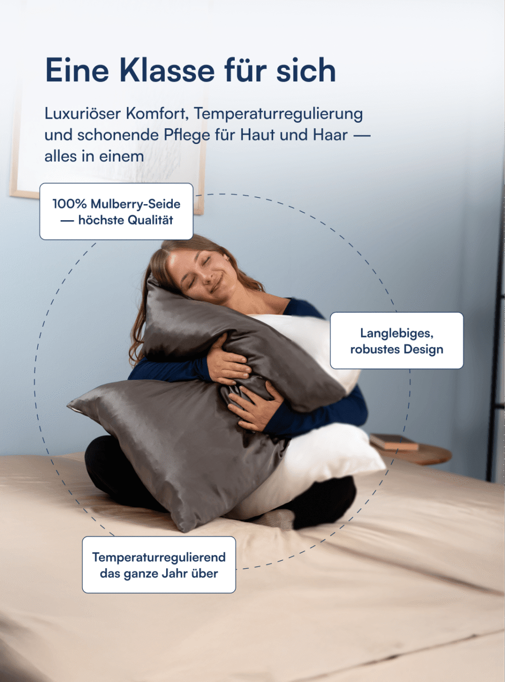 100% Maulbeer-Seide Kissenbezug (OEKO-TEX) Beige