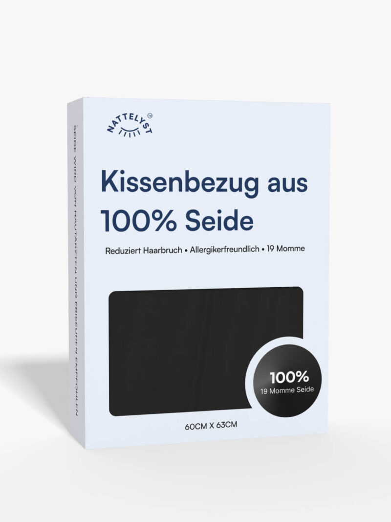 100% Maulbeer-Seide Kissenbezug (OEKO-TEX) Schwarz