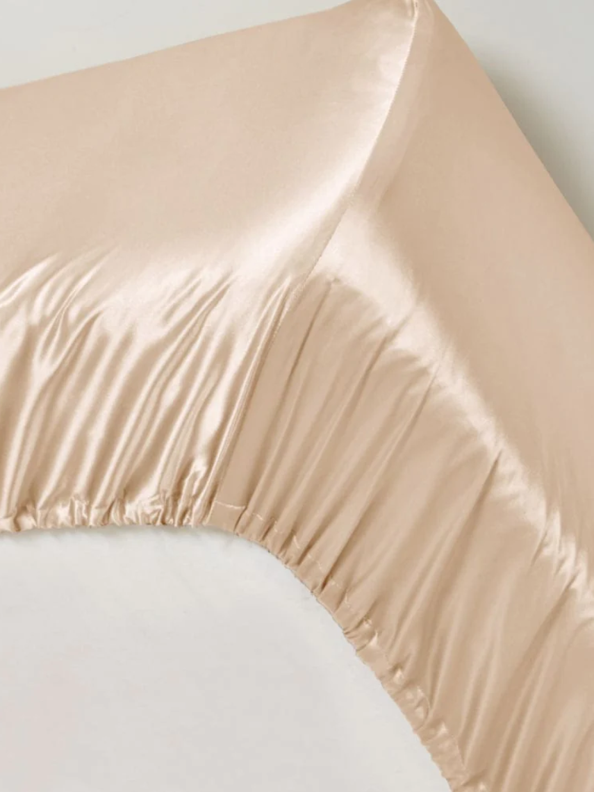 100% Maulbeer-Seide Spannbettlaken (OEKO-TEX) Beige