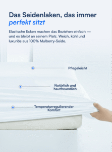 Spannbettlaken aus 100 % Maulbeerseide (OEKO-TEX), Weiß