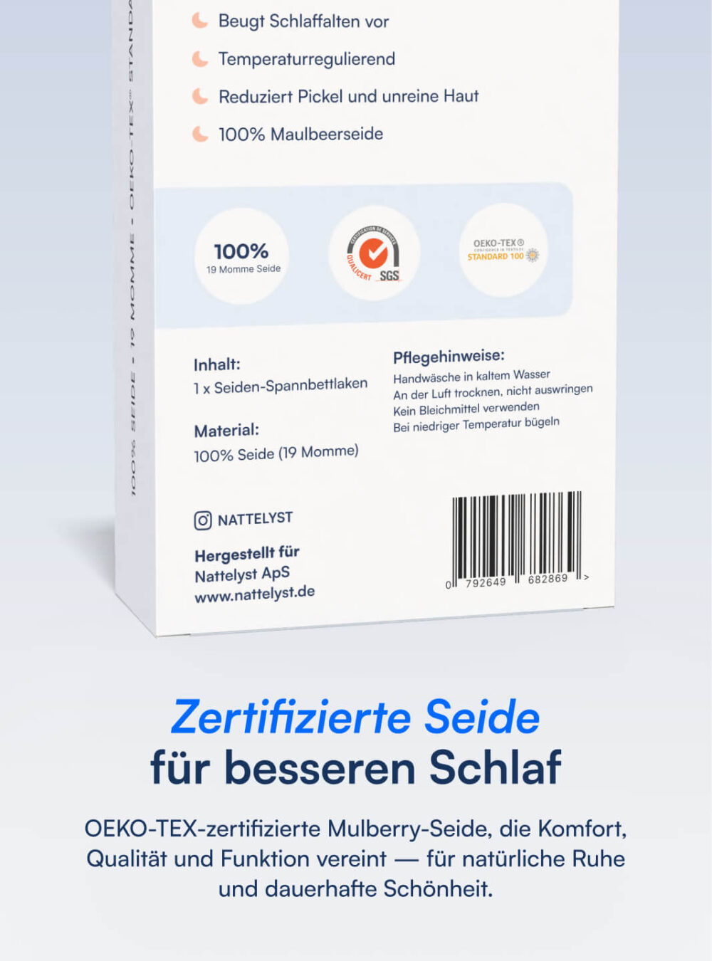 100% Maulbeer-Seide Spannbettlaken (OEKO-TEX) Schwarz