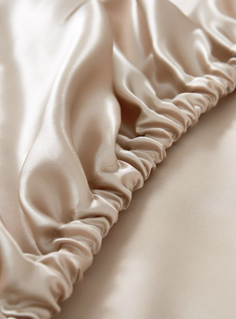 100% Maulbeer-Seide Spannbettlaken (OEKO-TEX) Beige