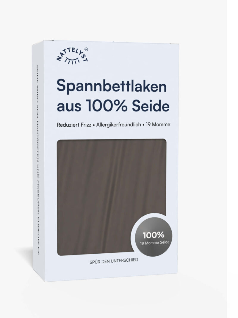 100% Maulbeer-Seide Spannbettlaken (OEKO-TEX) Dunkelgrau