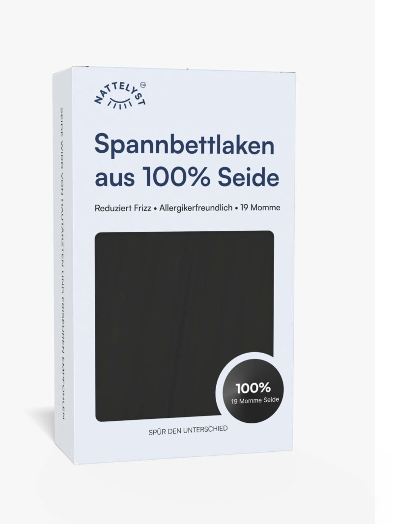 100% Maulbeer-Seide Spannbettlaken (OEKO-TEX) Schwarz