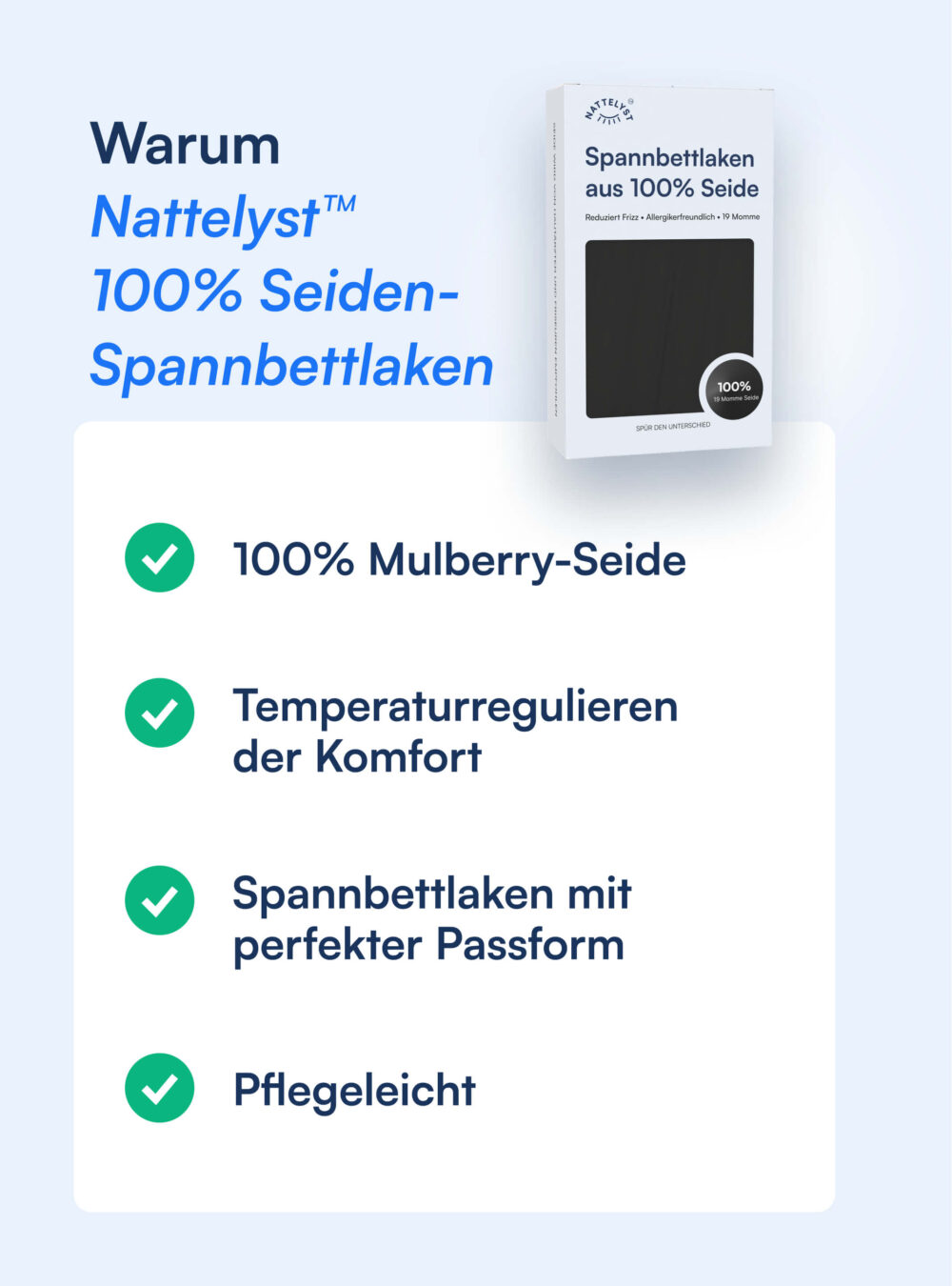 100% Maulbeer-Seide Spannbettlaken (OEKO-TEX) Schwarz