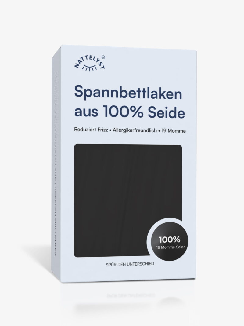 100% Maulbeer-Seide Spannbettlaken (OEKO-TEX) Schwarz
