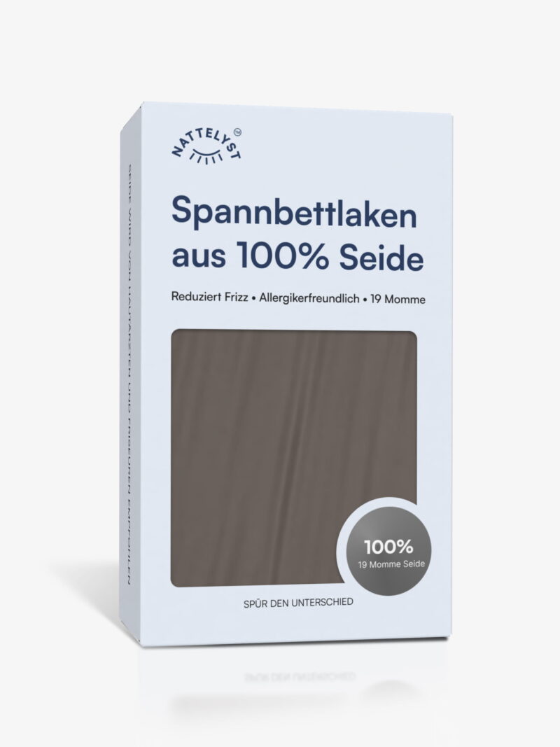100% Maulbeer-Seide Spannbettlaken (OEKO-TEX) Dunkelgrau