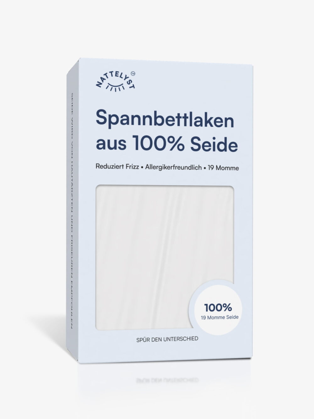 Spannbettlaken aus 100 % Maulbeerseide (OEKO-TEX), Weiß