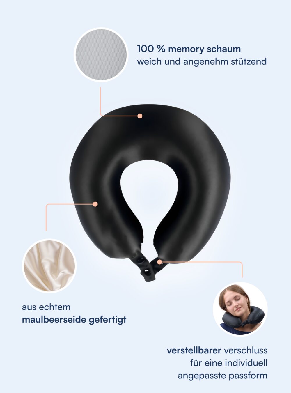 Nackenkissen 100% Maulbeer-Seide (OEKO-TEX)