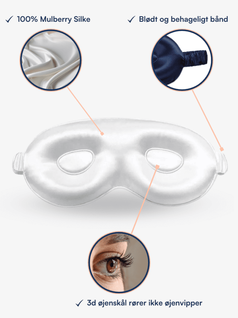 Weiße Schlafmaske aus Maulbeerseide mit 3D-Augenschalen, weichem Gummiband und Schutz für die Wimpern