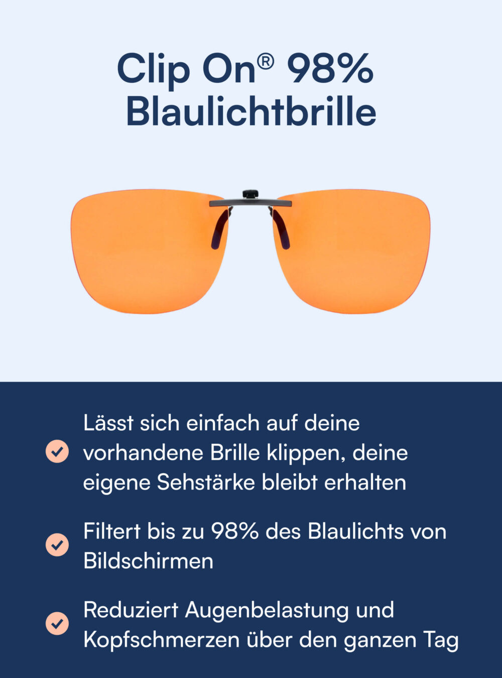 Clip On® - Blaulicht-Brille (98%)