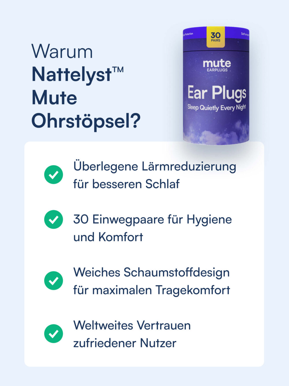 Mute Sleep Ohrstöpsel (30 Stück)