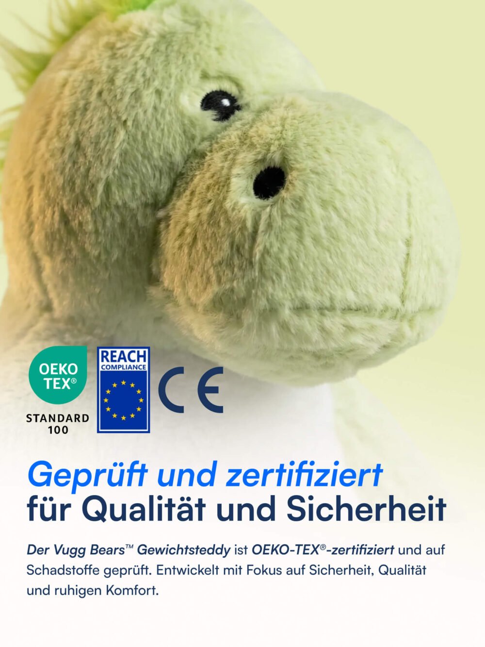 Benny (Grüner Drache Gewichts-Kuscheltier) Vugg Bears™