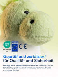 Benny (Grüner Drache Gewichts-Kuscheltier) Vugg Bears™