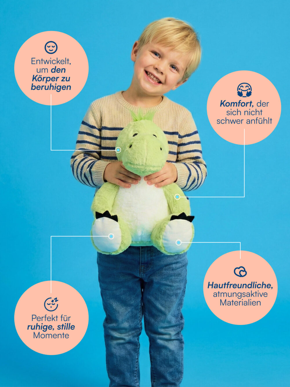 Benny (Grüner Drache Gewichts-Kuscheltier) Vugg Bears™