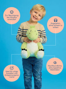 Benny (Grüner Drache Gewichts-Kuscheltier) Vugg Bears™