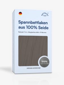 Spannbettlaken aus 100 % Maulbeerseide (OEKO-TEX), Dunkelgrau